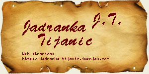 Jadranka Tijanić vizit kartica